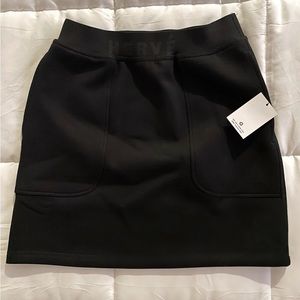 Herve by Herve Leger Women's Black Logo Pocket Mini Skirt